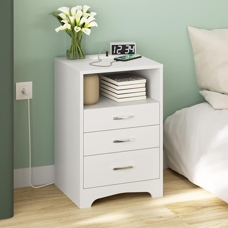 Wayfair white bedside table discount